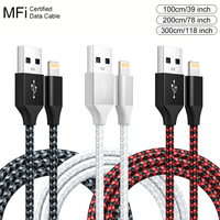 1PCS 1m/2m/3m USB To Type-C Color Mixing Nylon Braiding 3A Fast Charging Data Cable phone Accessories for iPhone Samsung Millet