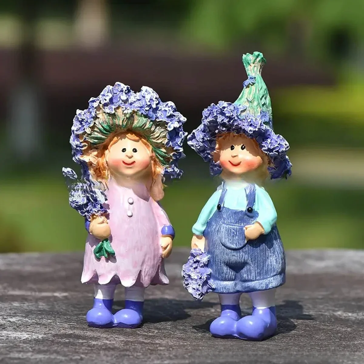 Cross-border purple cabbage doll decoration, pastoral home resin craft gifts, home garden decoration ornaments