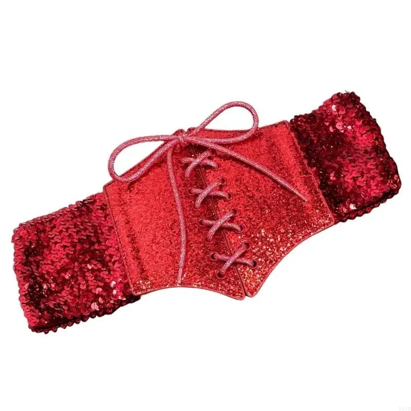 Y5JD GLITTER CORSEST حزام الخصر السفلي سلسلة الجرونج سلسلة حزام حزام عصري