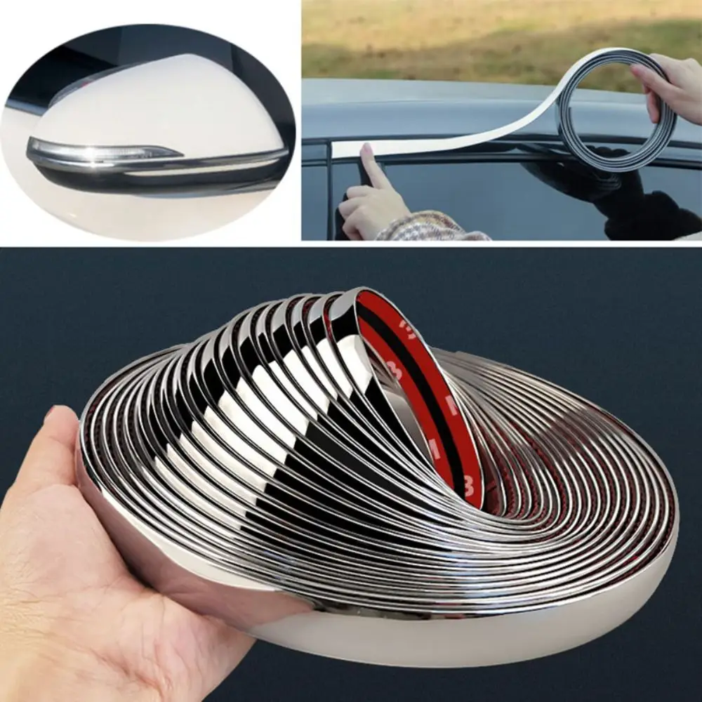 

Auto Chrome Moulding Trim Strip Bumper Protector Trim Tape For Window Bumper Grille Door Chrome Decoration Car Sticker Universal