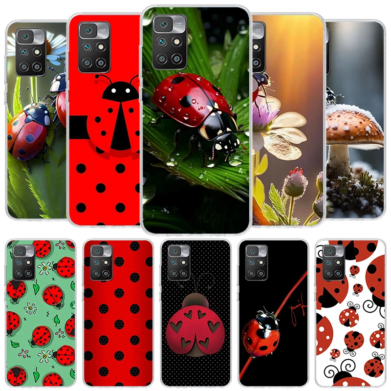 Insect Seven-Star ladybug Cover Phone Case For Xiaomi Redmi 12C 12 10C 10 9C 9 10A 9A 8A 9T 7A 7 6A 6 Pro K20 K40 S2 Soft Fundas