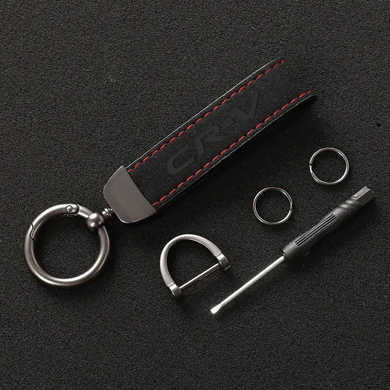 Suede Metal Buckle Car Keychain Business Gift with Honda Crv Logo for Honda CRV CR-V I II III IV V Car Accessories