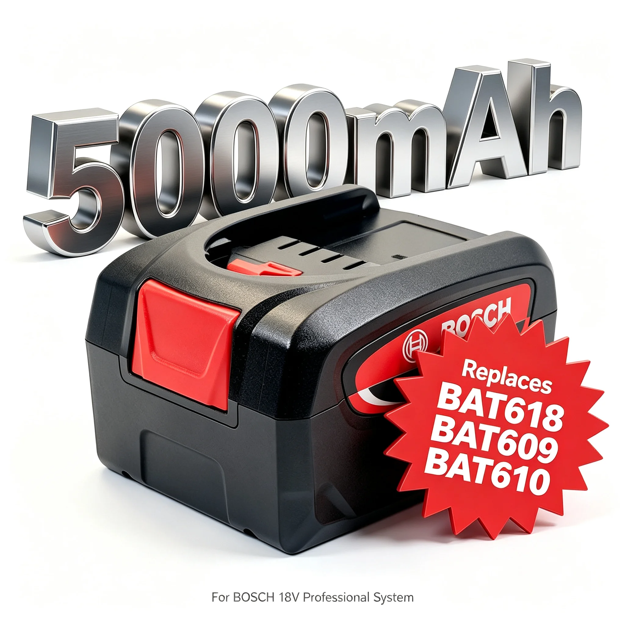 For BOSCH BAT618 Battery 18V 5000mah BAT609 BAT610 Professional Li-ion Battery GBA18V GSR18V BAT619 with LED Tool Battery️