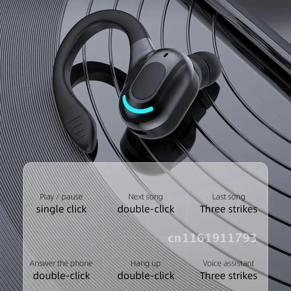 M-F8 Waterproof Bluetooth Earphone HIFI Wireless Headphone Ear Hook Noise Cancelling Music Sports Gaming Business Headset Earbud