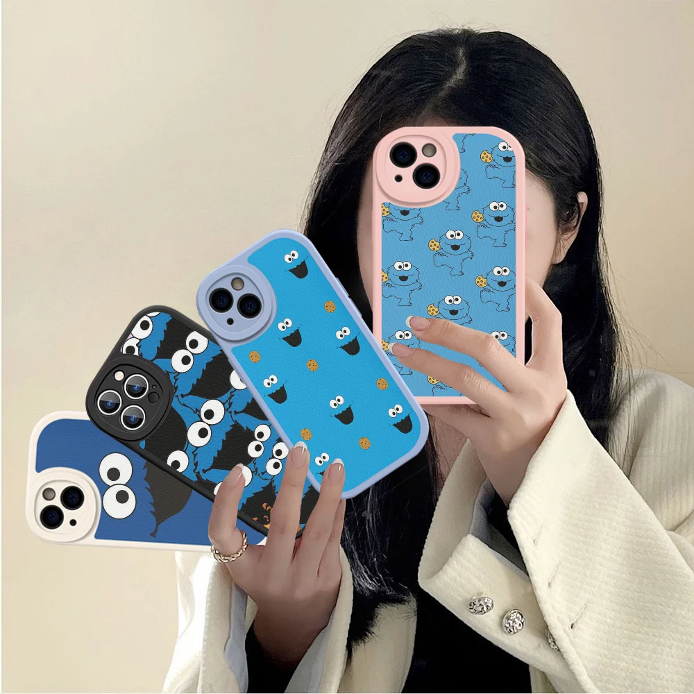 Cartoon C-Cookies M-Monster Etui na telefon z twardej skóry do iPhone'a 16 15 14 13 12 Mini 11 14 Pro Max Xs X Xr 7 8 Plus Fundas