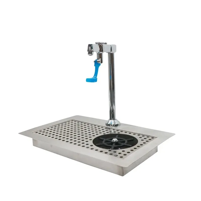 

304 stainless steel coffee shop milk tea shop bar table special cup washer direct drinking cup push faucet water receiver