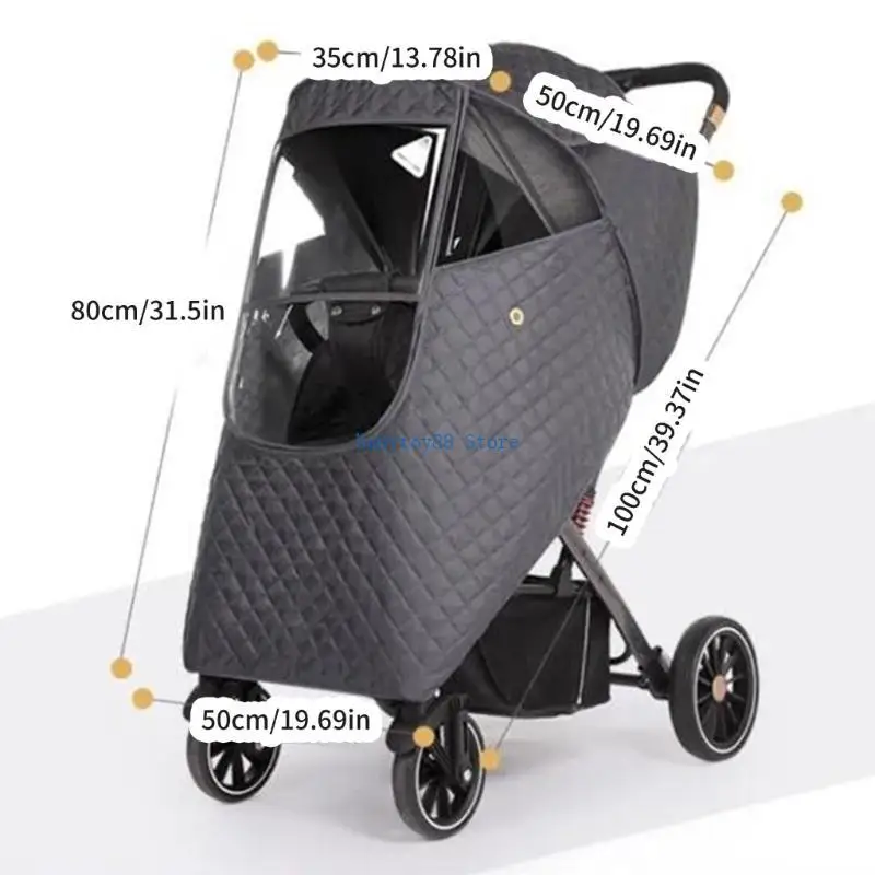 Y4UD 유모차 방풍 보호 커버 겨울 아기 ​​유모차 레인 커버 유모차 커버 범용 아기 유모차 액세서리
