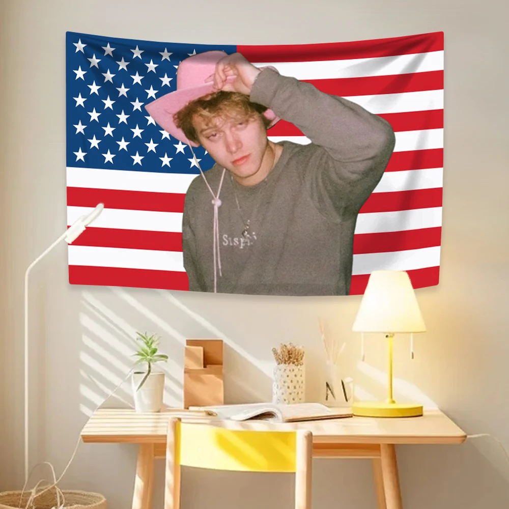 JJ Outerbanks نسيج Maybank العلم الأمريكي الجمالية ديكور المنزل الجدار الشنق غرفة نوم النوم خلفية راية غرفة ديكور #4