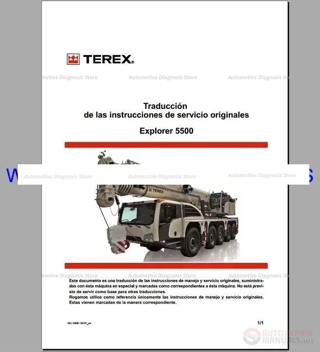 لـ Terex Crawler & Mobile Crane Full Shop Manual DVD