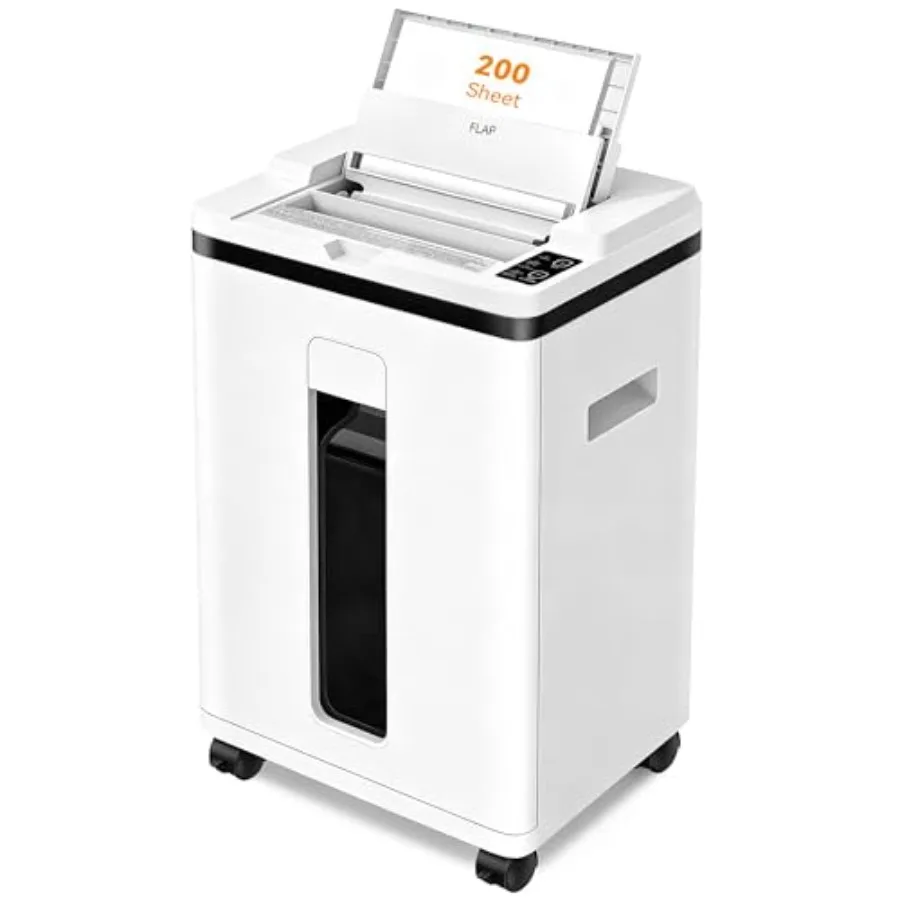 

Home office auto feed paper shredder with wheels heavy duty cross-cut, quiet high security, white