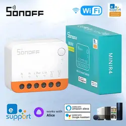 SONOFF MINIR4 WiFi Smart Switch 10A MINI Extreme Smart Home Relay Module Remote Voice Control Via Alice Google Assistant Alexa