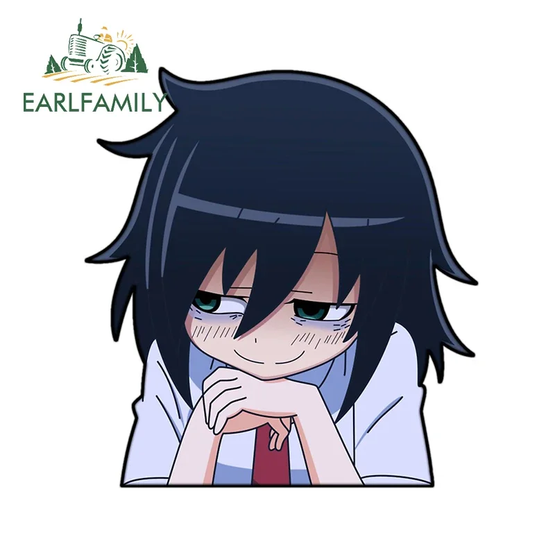 EARLFAMILY Tomoko Popular Anime Car Stickers Vinyl Decals Windshield Skateboard Suitcase Scratch-Proof Funny Car Styling