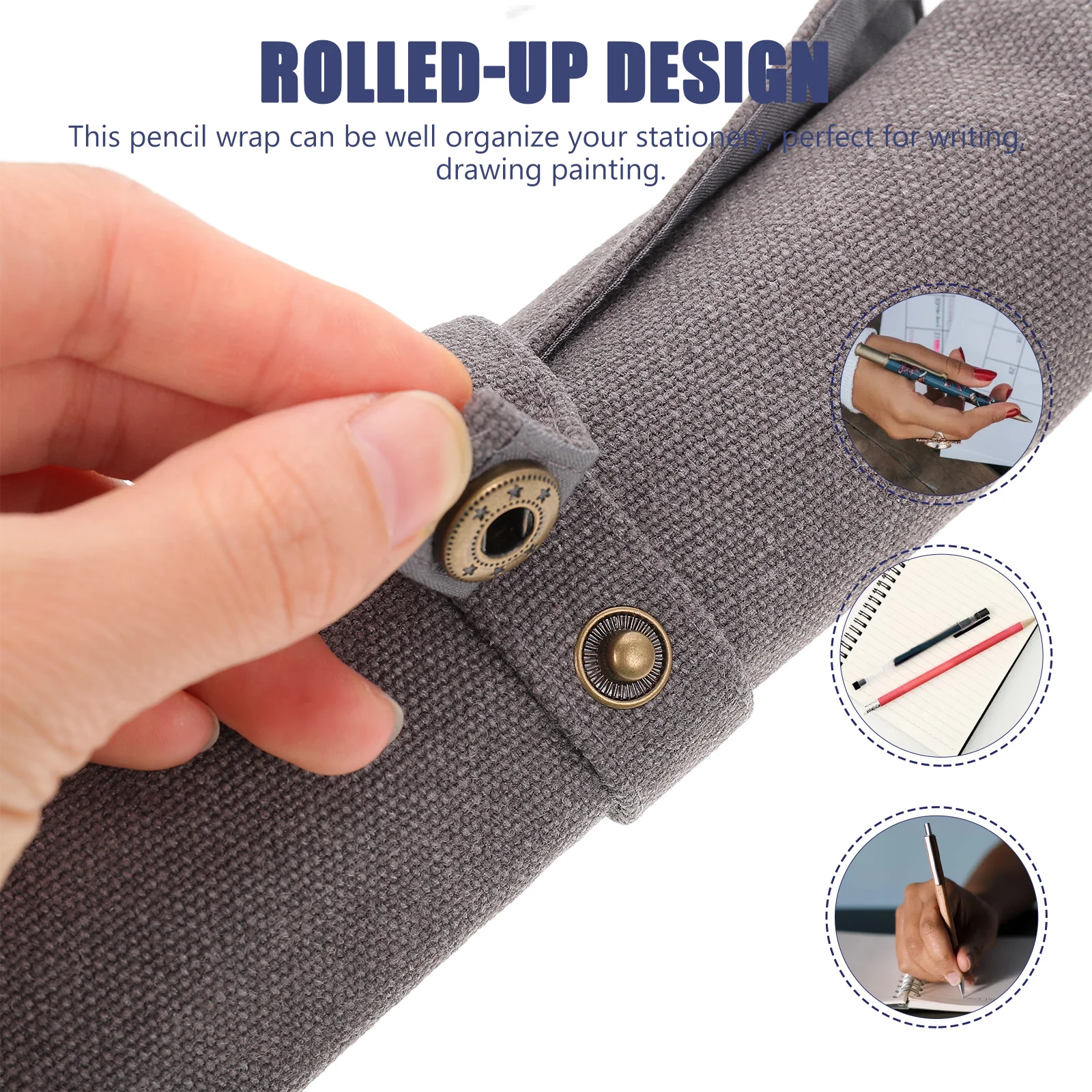 

Canvas Pencil Case Large Capacity Roll Up Pencil Bag Durable Stationery ganizer Pouch Pen Storage Wrap Drawing Painting Kit