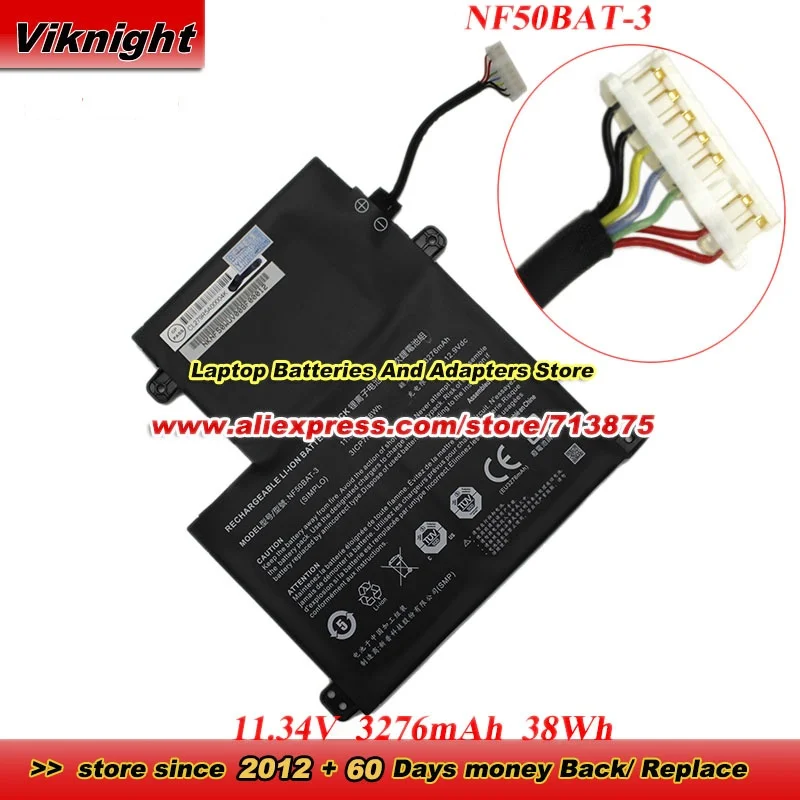 NF50BAT-3 Battery NF50BAT3 3ICP7/54/64 6-87-N50VS-31E00 11.34V 38Wh for N50 NF50 N50VS-31E VAIO F15 VJF157F11T Vjf157f11x