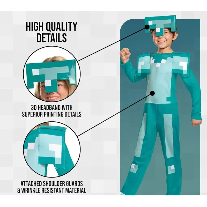 الأطفال الماس بلدي كوس العالم تأثيري حلي مجموعات درع Minecra ftinglys دور الدعاوى للأطفال مرحلة الأداء