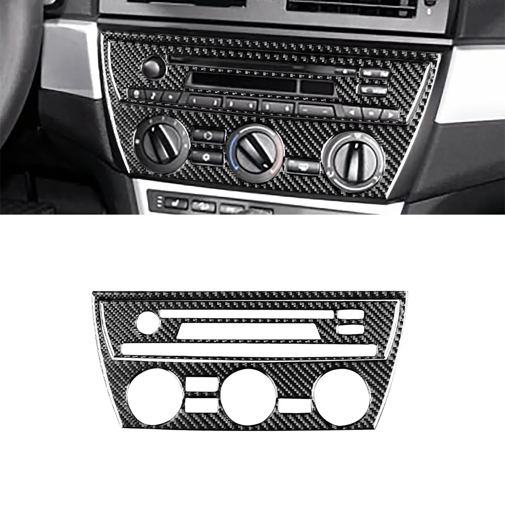 for X3 E83 2004-2008 2009 2010 Center Console CD Panel Decorative Trim Cover Sticker Car Interior Accessories Carbon Fiber