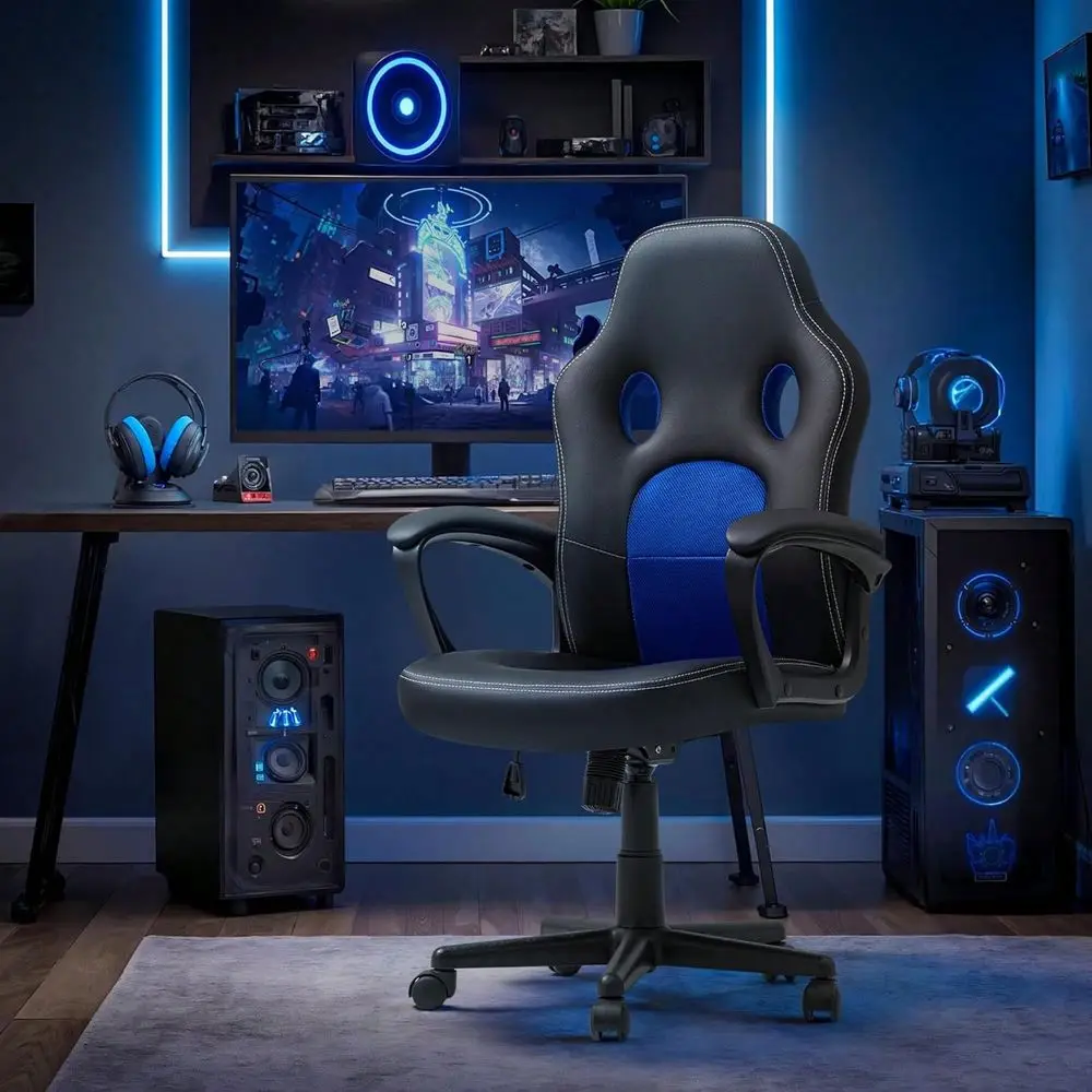 Gaming Chair High Back Leather Computer Chairs Ergonomic Height Adjustable Racing Game Desk Chair Executive Conference Task Cha