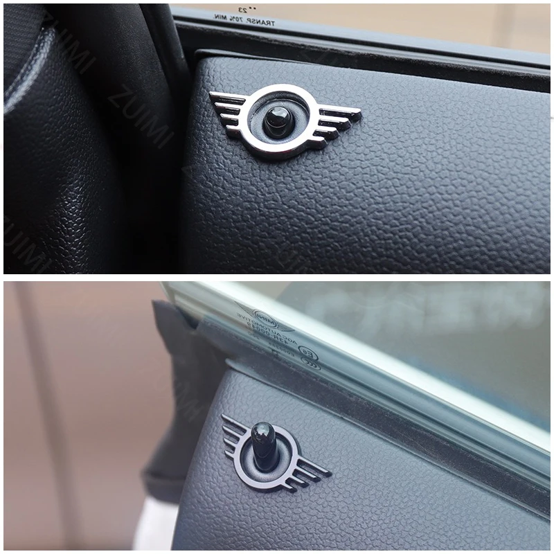 1Pcs 3D Metal Car Door Lock Pin Wing Emblem Badge Decal for Mini Cooper One S F55 F56 F57 F60 R55 R56 R57 R58 R59 R60 Countryman