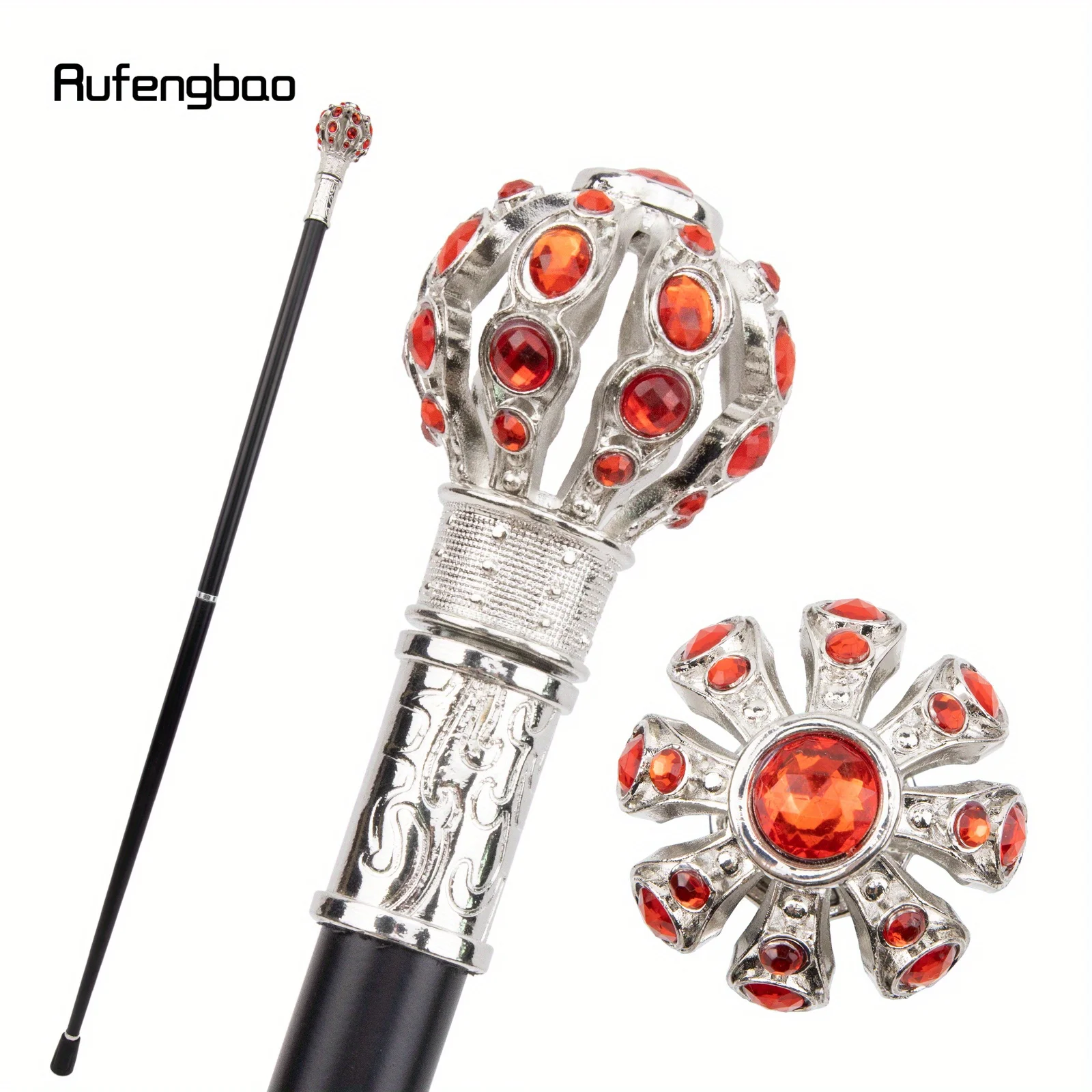 

White Red Ball Fashion Walking Stick Decorative Stick Cospaly Party Fashionable Walking Cane Crosier 93cm Performance Stage Cane