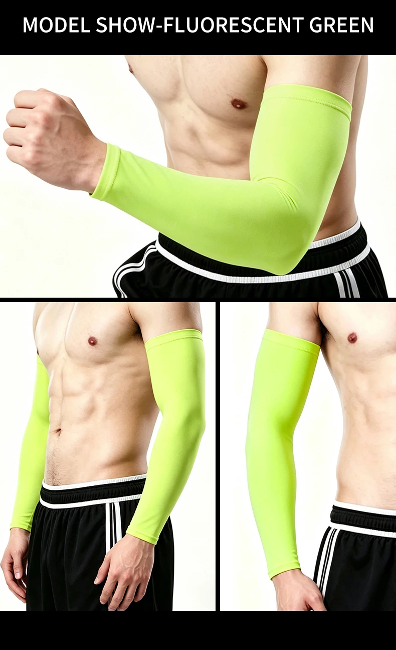 Herren Übergrößen Eisseide Armstulpen, UV-Schutz Rutschfeste Kühlende Ärmel für Sport Radfahren Basketball Outdoor – Detail 16