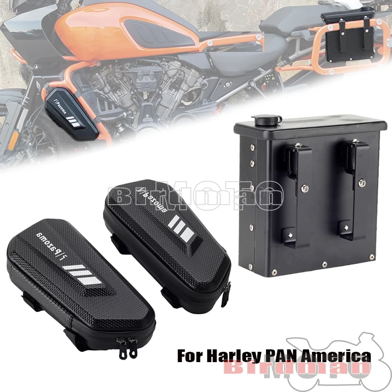 

For Harley Pan America 1250 RA1250 Special 2021-2024 Side Case Motorbike Aluminum 2.3L Tool Box Carbon Tool Bag Storage Pannier