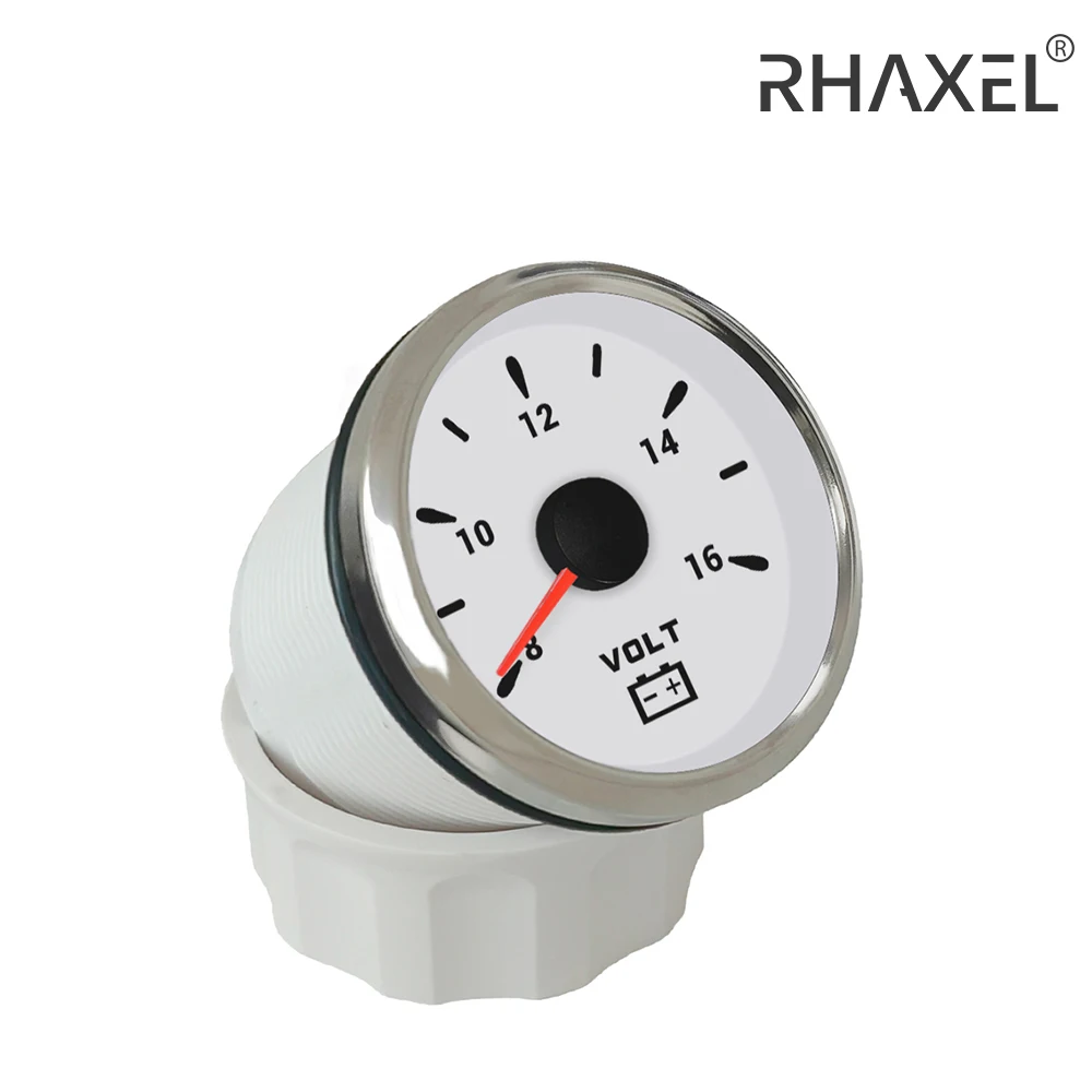 RHAXEL 52mm Generator Voltmeter Volt 12V 24V with 7 Colors Backlights for Sailboat VAN ATV