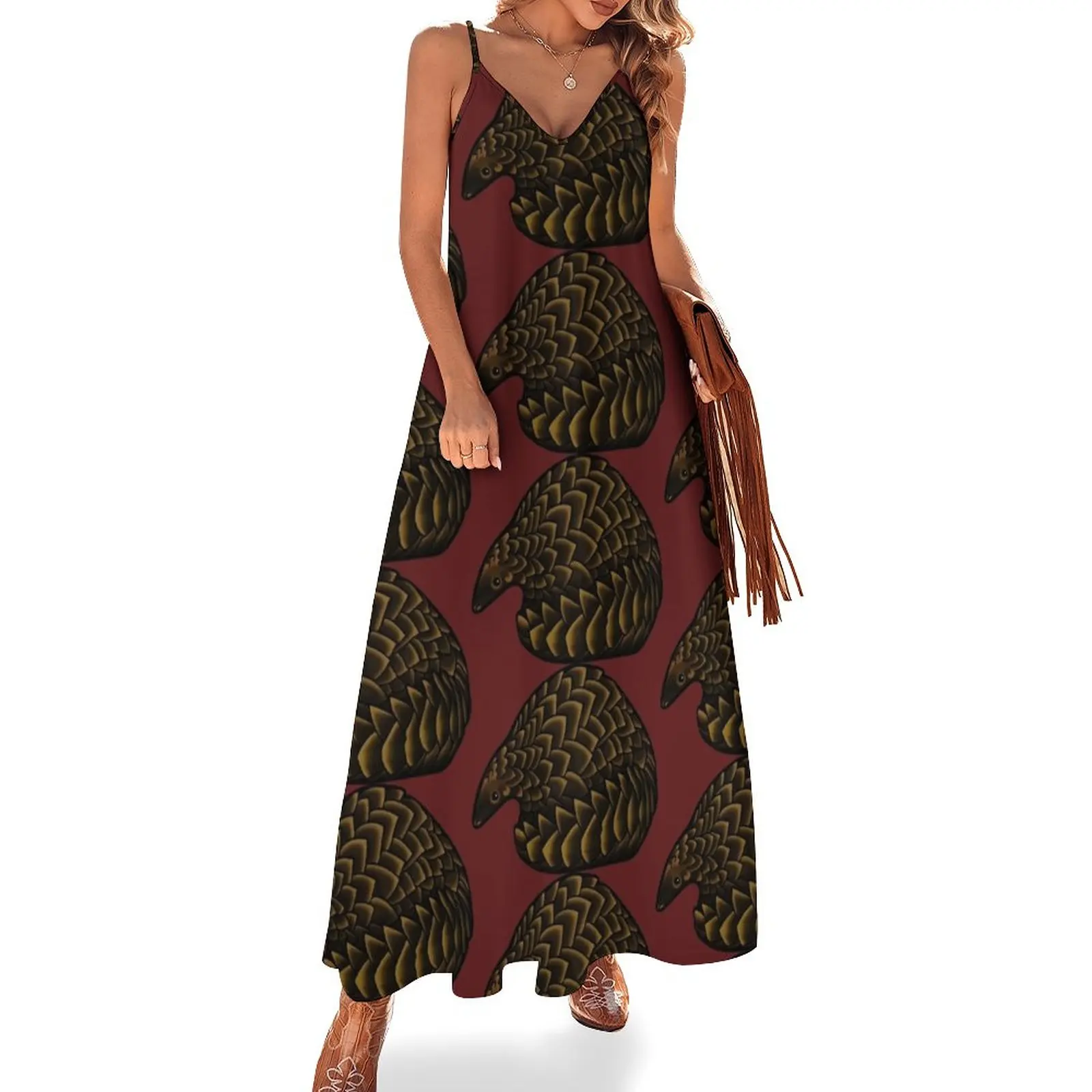 Pangolin Sleeveless Dress women's evening dress 2023 long dress women summer