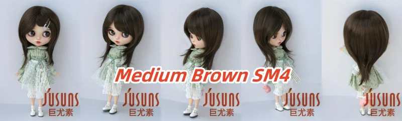 JD762 Natural curls Mid long doll wigs that can be tilted and self trimmed with bangs Full sizes Doll Accessories