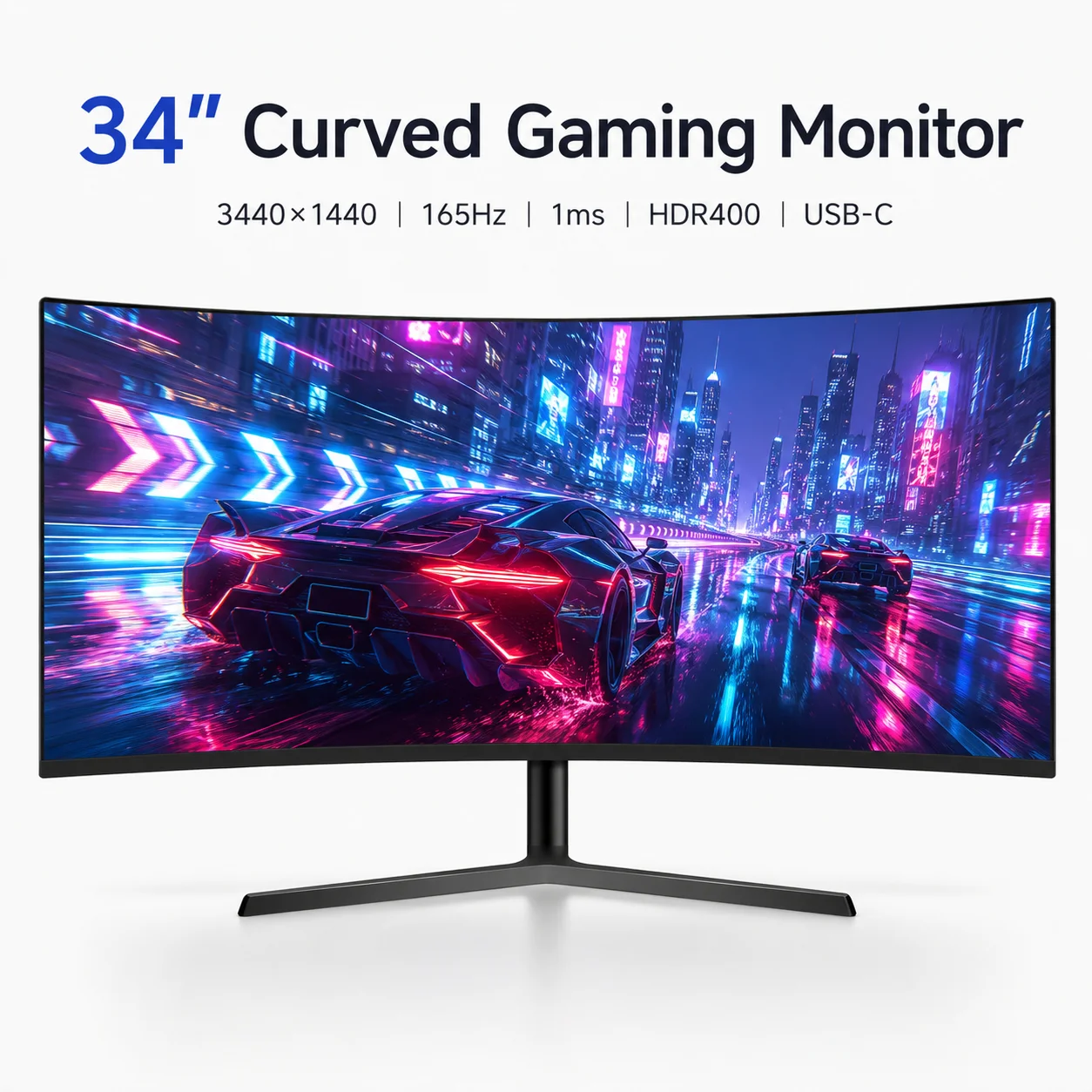Curved Gaming Monitor 24 27 32 34 Inch 1K 2K PC Monitor 144Hz 165Hz HDMI DP Ultra Wide Display for Esports Office