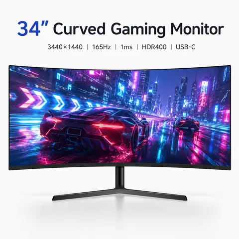 Curved Gaming Monitor 24 27 32 34 Inch 1K 2K PC Monitor 144Hz 165Hz HDMI DP Ultra Wide Display for Esports Office