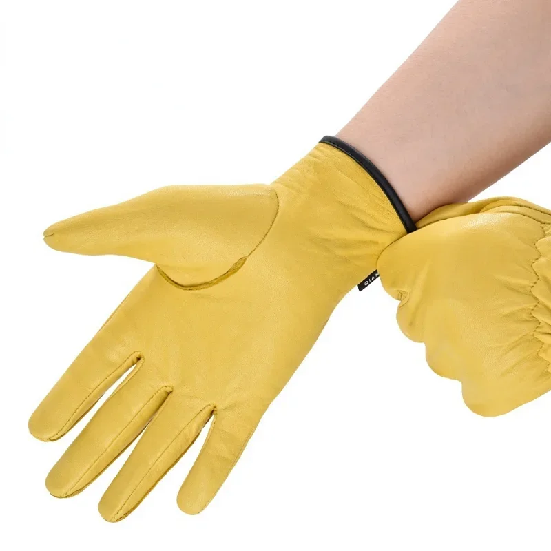 Sheepskin Retro Motorcycle Riding Gloves Car Repair Work Garden Gardening Roses Handling Welding Gloves Clothing Gloves