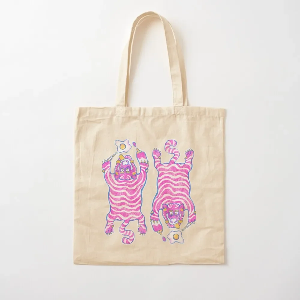 

Pink LDN SWB Breakfast Tiger Tote Bag canvas tote bag shopping bags foldable shopping bag foldable reusable