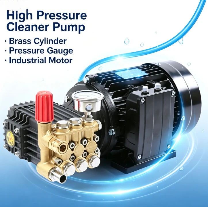 220V 1.6KW Commercial High Pressure Washer Plunger Pump Motor Pump Head Boost Device For Car Wash Mist Spraying Cleaning