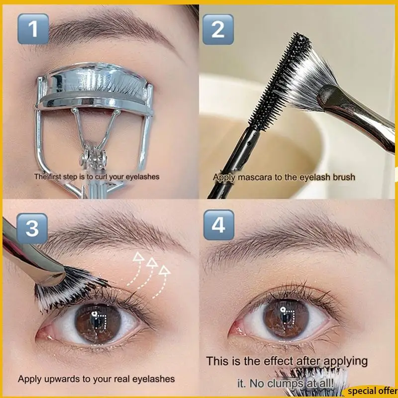 A61I Sikat Bulu Mata Bergigi, Sikat Kipas untuk Alat Pemisah Bulu Mata, Sisir Bulu Mata untuk Mata Bagian Atas Bagian Bawah