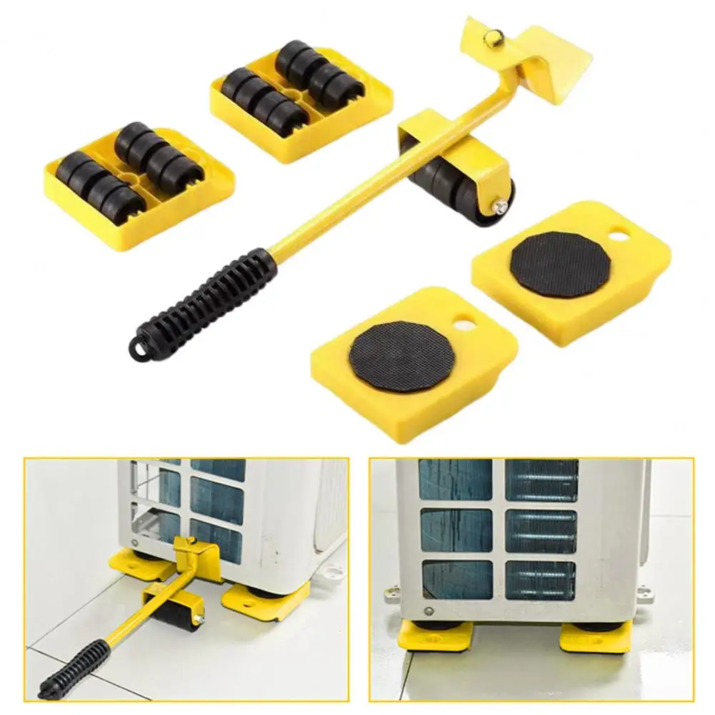 5Pcs Furniture Lift Mover Tool Set Appliance Movers with Wheels Heavy-duty Furniture Moving Sliders Appliance Rollers Kit