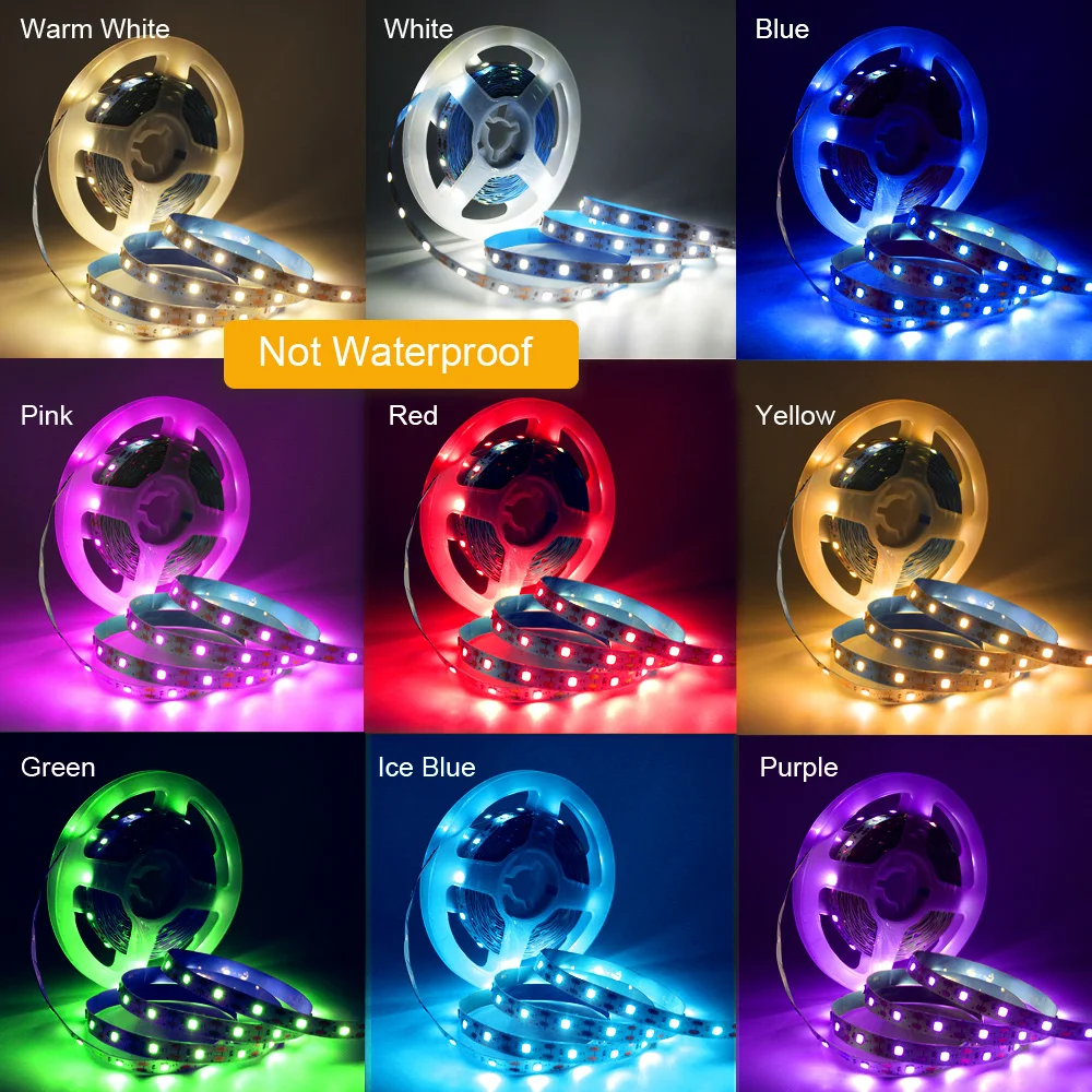 5V Battery Power Motion Sensor LED Strip Light Waterproof 2835 60 LEDs Ribbon Diode Tape Cabinet/Bookcase/Closet Lamp 9 Colors