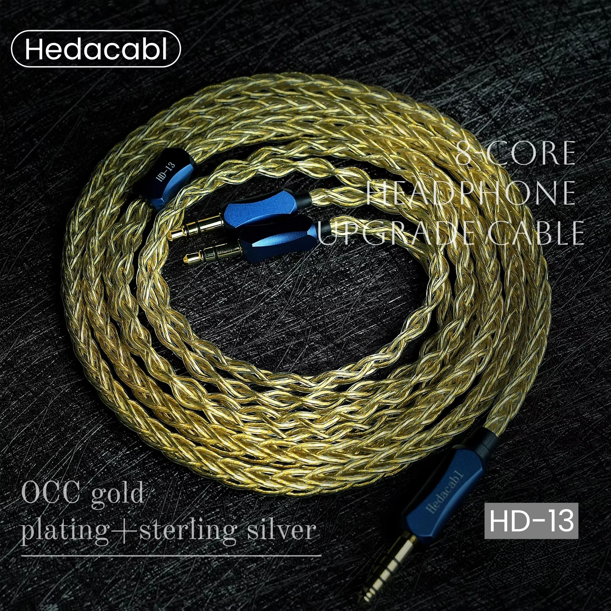 Hedacabl HD-13 dubbele 3,5 mm naar 4,4 mm gebalanceerde kabel, compatibel met HD600/HD650/HD700 Hifiman, Crosser en andere hoofdtelefoonmodellen