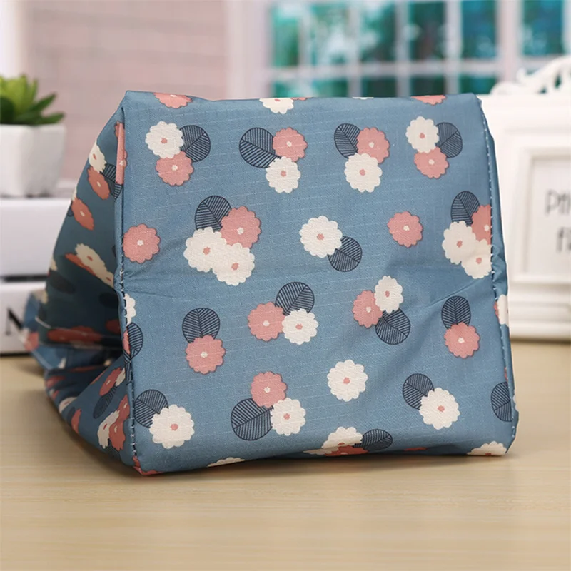 Portable Polyester Fiber Lunch Bags Fresh Cooler Pouch For Office Students Convenient Lunch Box Tote Food Container Bags