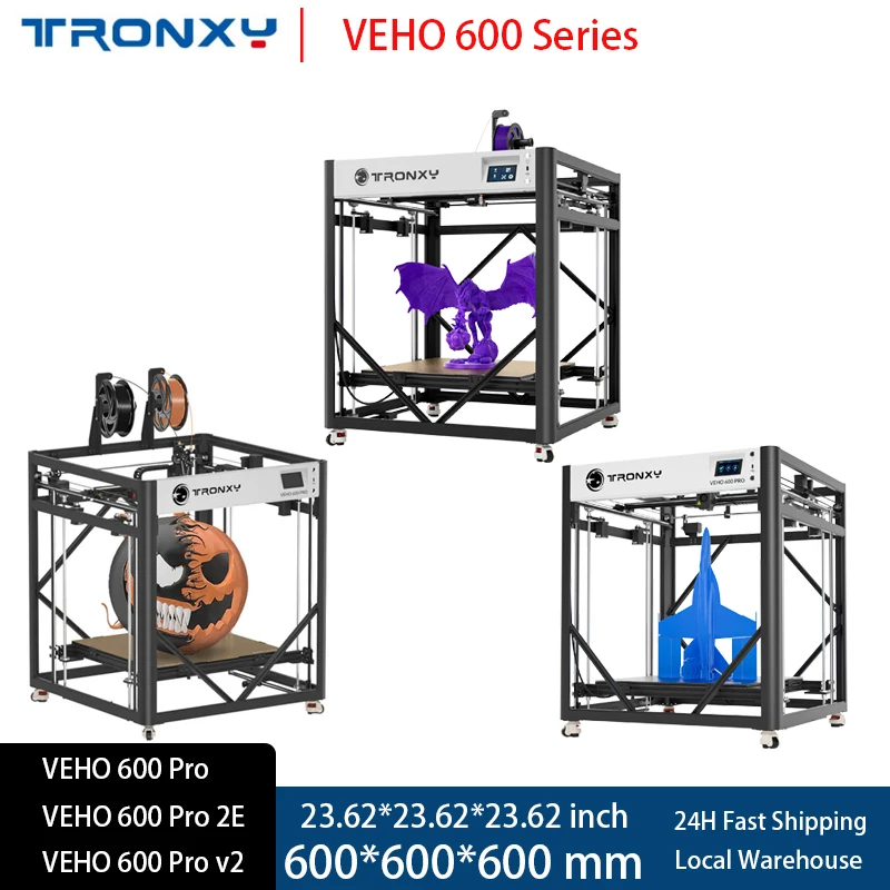 TRONXY VEHO Series VEHI 600 Pro / V2 / 2E FDM 3D Printer Kit Direct Drive Professional Large Print Size 600x600x600mm 3d printer