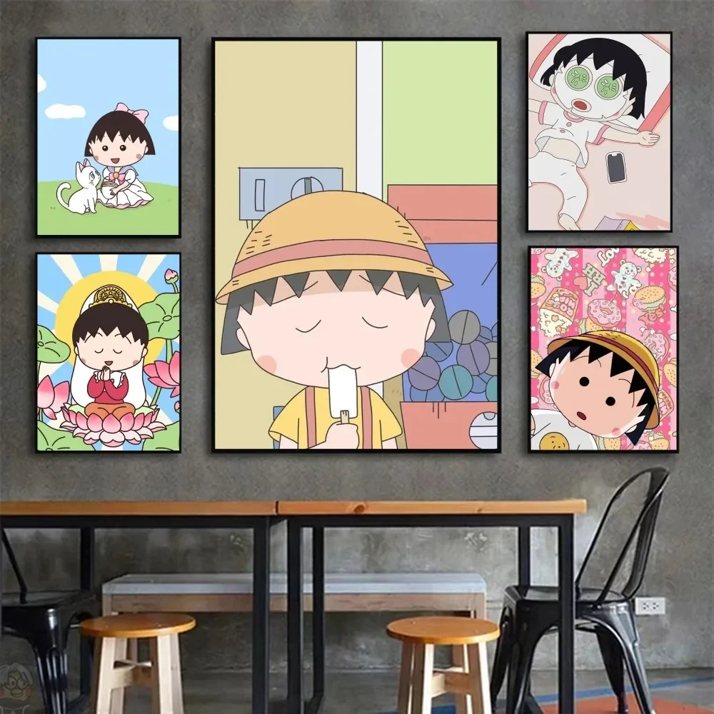 1pc Anime C-Chibi Maruko Anime Poster Paper Print Home Bedroom Entrance Bar Cafe Art Painting Decoration