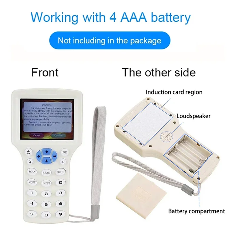 B16C-Advanced RFID-Kartenleser-Brenner: IC/ID Englisch 10-Frequenz-RFID-Decoder Handheld-NFC-Scanner für 125 kHz 13,56 MHz Karten