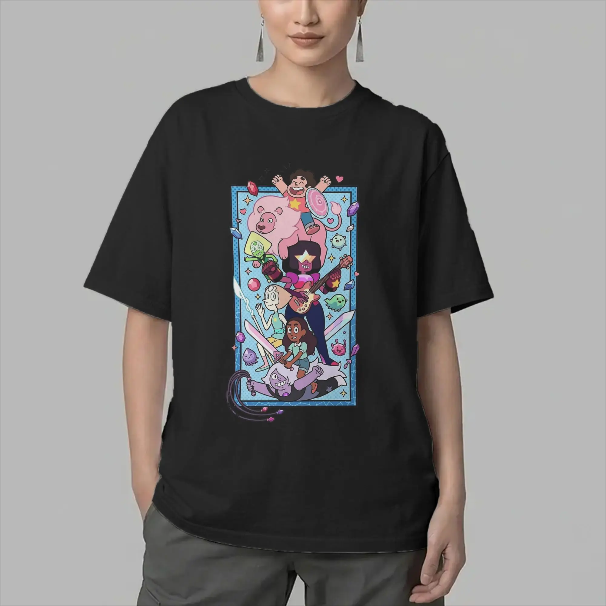Men's T-Shirts Cartoon Stevens Universes Funny Cotton Tees Short Sleeve  T Shirts Crew Neck Clothing Original