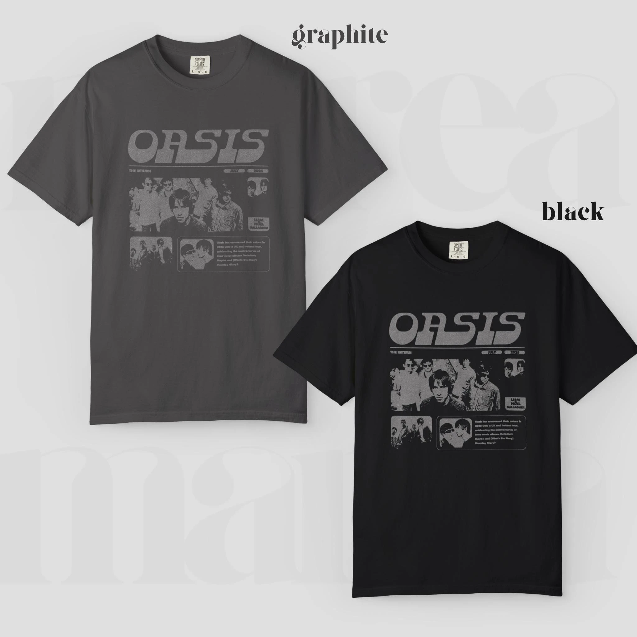 Oasis Unisex T-Shirt, Old-School-Rockband-T-Shirts, Oasis-Band-Geschenk – Detail 6