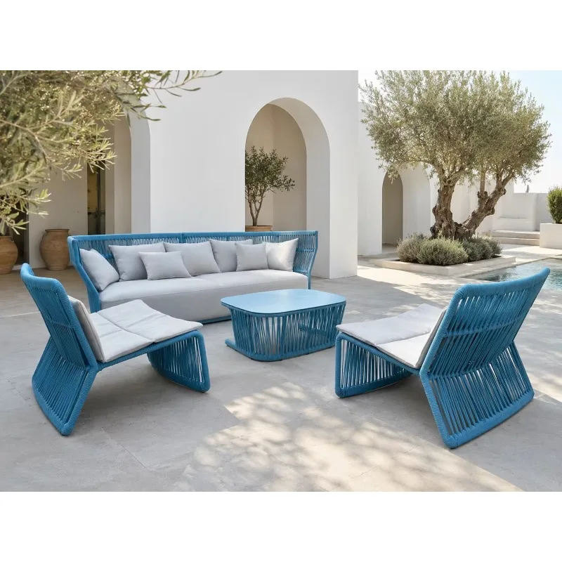Luxury Outdoor Woven Sofa Set with Aluminum Frame