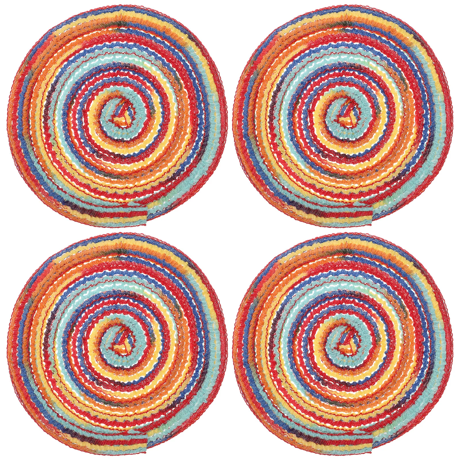

4pcs Woven Placemats Heat Resistant Bowl Mats Cup Coasters Decorative Tableware Set Household Protective Mat For Dining Home