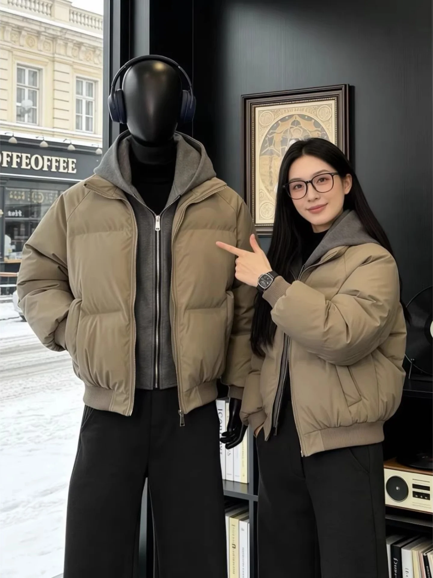 

Warmth Insulated Men's Cotton Jaet PU Leather ort Hooded Coat Cleanfit Winter Outerwear Casual Youth ular Sle