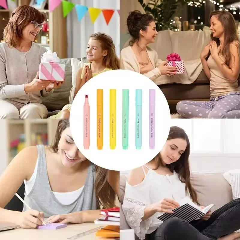 6 шт./набор, флуоресцентные маркеры для макарон