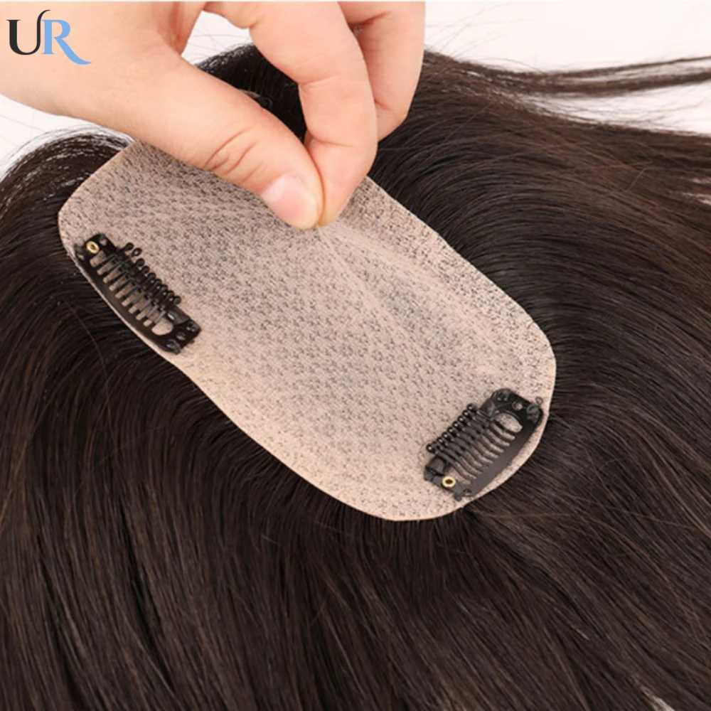 Human Hair Topper For Women Silk Base Hair Wigs Hair Clip Toppers Straight Hair Replacement Woman Hair Prosthesis Natural Hair