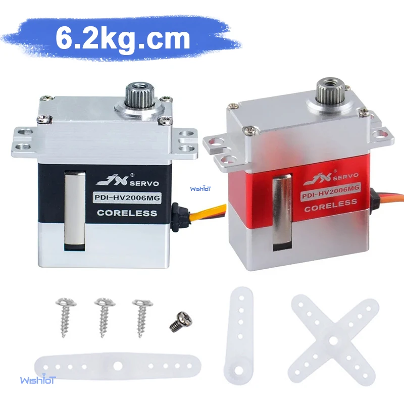 

JX Servo PDI-HV2006MG 6KG Coreless Digital Servo 8.4V HV Full CNC Metal Gear 500 Class Heli Tail RC Glider Airplane Part