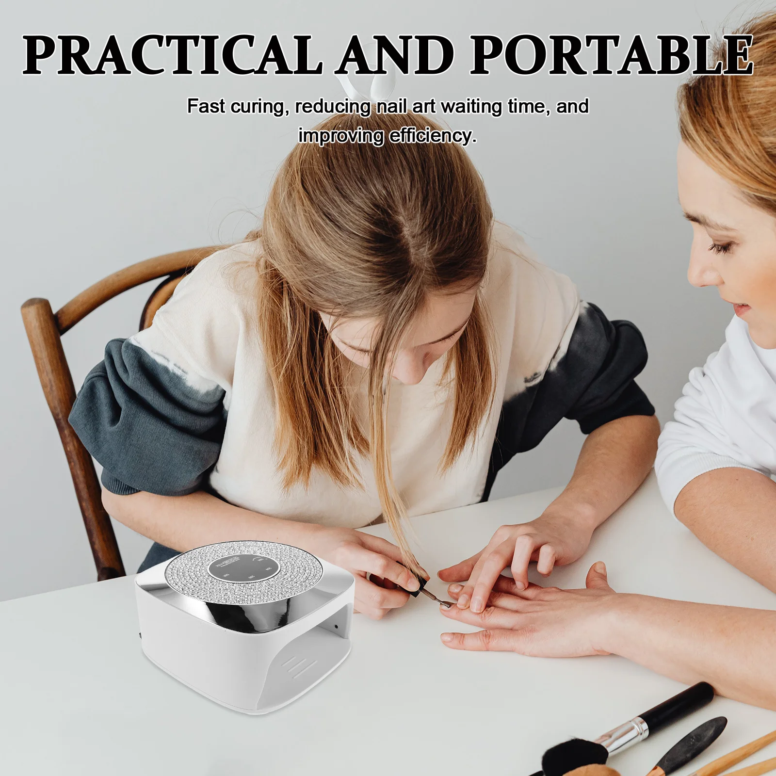 

Rechargeable Uv LED Nail Lamp Professional Rhinestone Design Portable Gel Curing Light for Home Salon Manicure Nail Art Tools